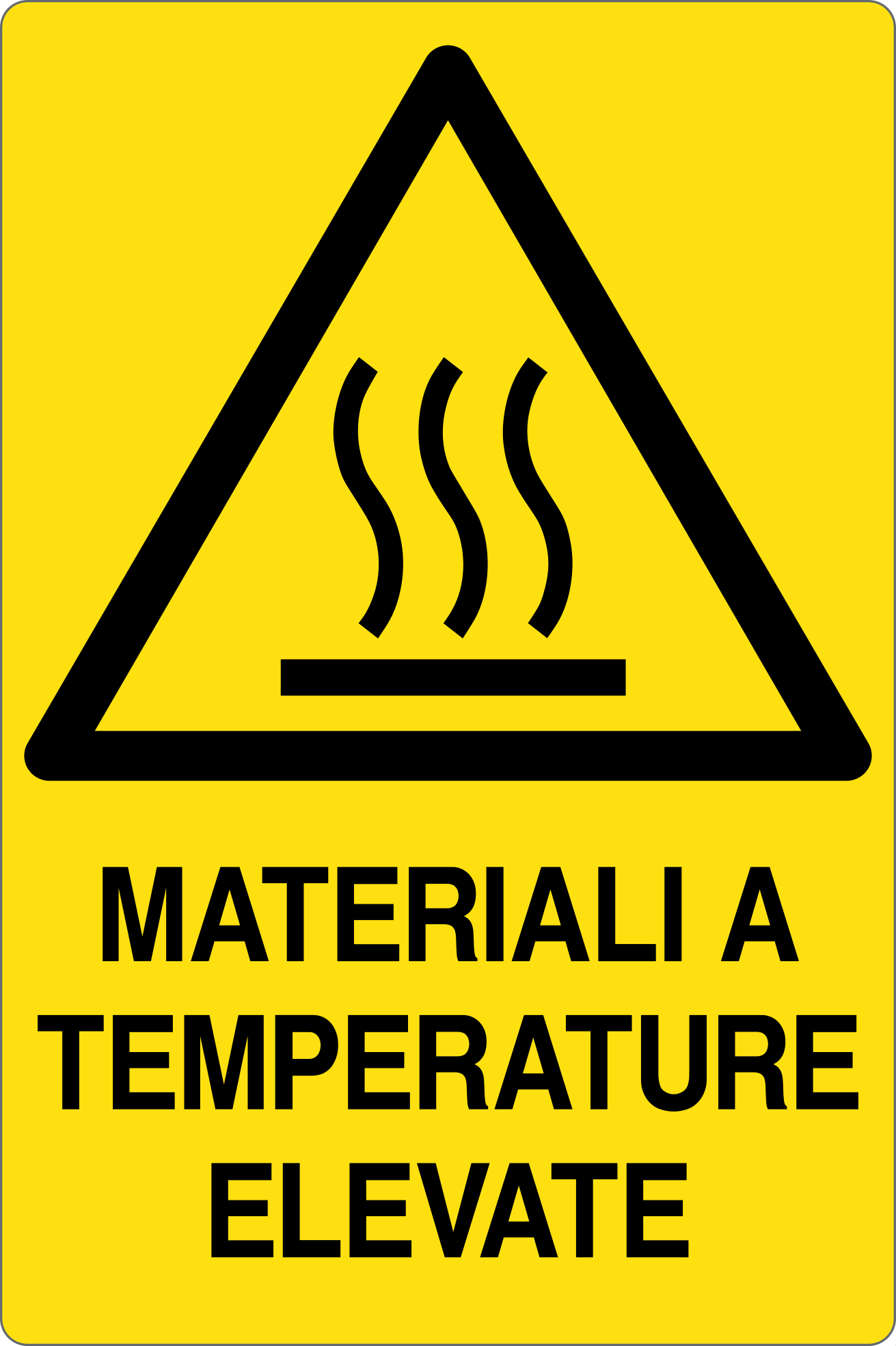 GLOBAL CARTELLO SEGNALETICO - MATERIALI A TEMPERATURE ELEVATE - Adesivo Resistente, Pannello in Forex, Pannello In Alluminio