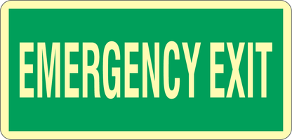 GLOBAL CARTELLO SEGNALETICO LUMINESCENTE UNI - EMERGENCY EXIT - Adesivo Luminescente O Pannello Rigido Luminescente
