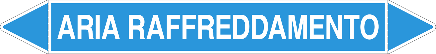 GLOBAL PACCO DA 10 ETICHETTE PER TUBAZIONI - ARIA RAFFREDDAMENTO - Etichetta Autoadesiva Resistente