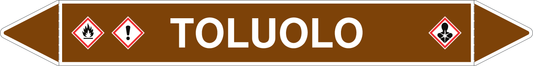 GLOBAL PACCO DA 10 ETICHETTE PER TUBAZIONI - TOLUOLO - Etichetta Autoadesiva Resistente