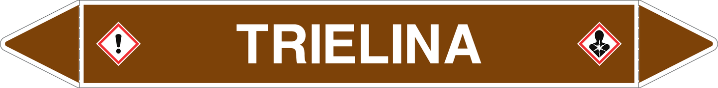 GLOBAL PACCO DA 10 ETICHETTE PER TUBAZIONI - TRIELINA - Etichetta Autoadesiva Resistente