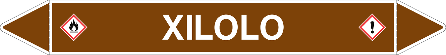 GLOBAL PACCO DA 10 ETICHETTE PER TUBAZIONI - XILOLO - Etichetta Autoadesiva Resistente