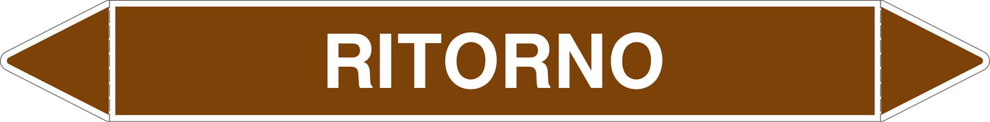 GLOBAL PACCO DA 10 ETICHETTE PER TUBAZIONI - RITORNO - Etichetta Autoadesiva Resistente