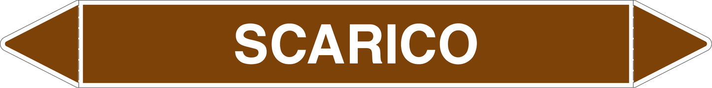 GLOBAL PACCO DA 10 ETICHETTE PER TUBAZIONI - SCARICO - Etichetta Autoadesiva Resistente