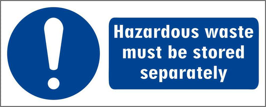 Hazardous Waste Must Be Stored Separately - CARTELLO SEGNALETICO UNI ISO 7010 in Adesivo Resistente, Pannello in Forex, Pannello In Alluminio