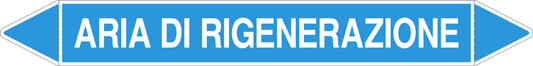 GLOBAL PACCO DA 10 ETICHETTE PER TUBAZIONI - ARIA DI RIGENERAZIONE - Etichetta Autoadesiva Resistente