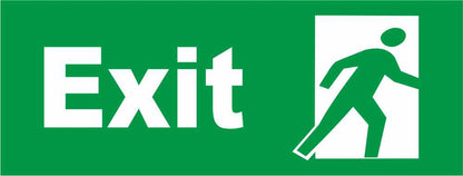Exit rettangolare - CARTELLO SEGNALETICO UNI ISO 7010 in Adesivo Resistente, Pannello in Forex, Pannello In Alluminio