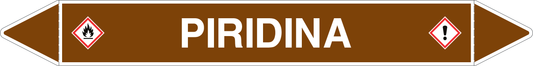 GLOBAL PACCO DA 10 ETICHETTE PER TUBAZIONI - PIRIDINA - Etichetta Autoadesiva Resistente