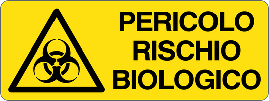 PERICOLO RISCHIO BIOLOGICO - CARTELLO SEGNALETICO UNI ISO 7010 in Adesivo, Pannello in Forex, Pannello In Alluminio