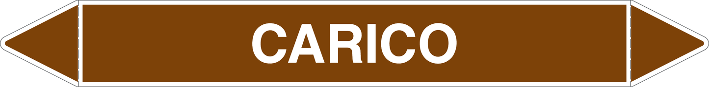 GLOBAL PACCO DA 10 ETICHETTE PER TUBAZIONI - CARICO - Etichetta Autoadesiva Resistente