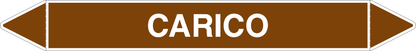 GLOBAL PACCO DA 10 ETICHETTE PER TUBAZIONI - CARICO - Etichetta Autoadesiva Resistente