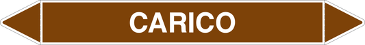 GLOBAL PACCO DA 10 ETICHETTE PER TUBAZIONI - CARICO - Etichetta Autoadesiva Resistente
