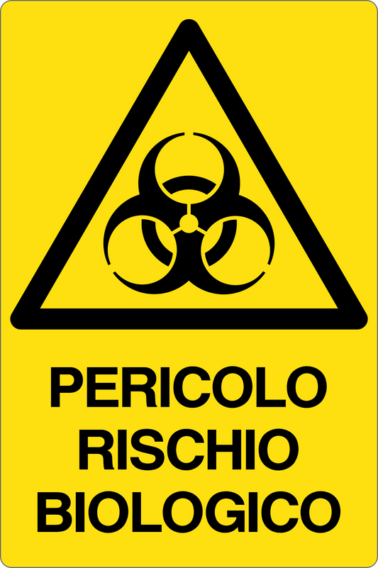 GLOBAL CARTELLO SEGNALETICO - PERICOLO RISCHIO BIOLOGICO - Adesivo Resistente, Pannello in Forex, Pannello In Alluminio
