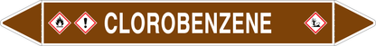 GLOBAL PACCO DA 10 ETICHETTE PER TUBAZIONI - CLOROBENZENE - Etichetta Autoadesiva Resistente
