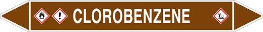 GLOBAL PACCO DA 10 ETICHETTE PER TUBAZIONI - CLOROBENZENE - Etichetta Autoadesiva Resistente