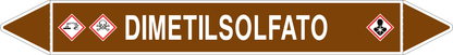GLOBAL PACCO DA 10 ETICHETTE PER TUBAZIONI - DIMETILSOLFATO - Etichetta Autoadesiva Resistente