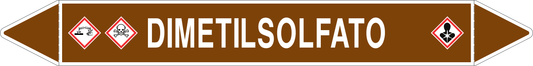 GLOBAL PACCO DA 10 ETICHETTE PER TUBAZIONI - DIMETILSOLFATO - Etichetta Autoadesiva Resistente