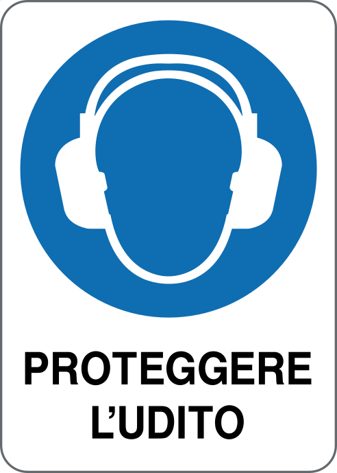GLOBAL CARTELLO SEGNALETICO - PROTEGGERE L'UDITO - Adesivo Resistente, Pannello in Forex, Pannello In Alluminio