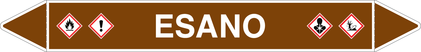 GLOBAL PACCO DA 10 ETICHETTE PER TUBAZIONI - ESANO - Etichetta Autoadesiva Resistente