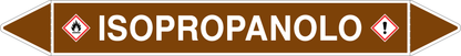 GLOBAL PACCO DA 10 ETICHETTE PER TUBAZIONI - ISOPROPANOLO - Etichetta Autoadesiva Resistente