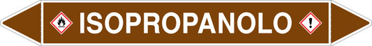 GLOBAL PACCO DA 10 ETICHETTE PER TUBAZIONI - ISOPROPANOLO - Etichetta Autoadesiva Resistente