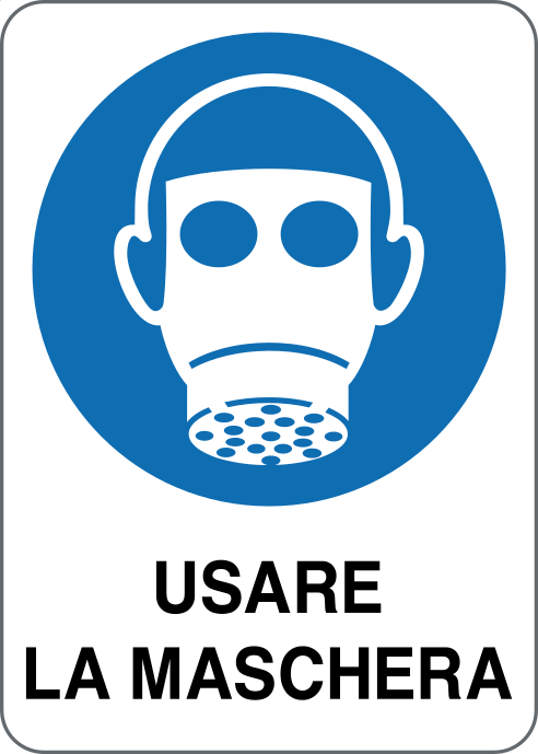 GLOBAL CARTELLO SEGNALETICO - USARE LA MASCHERA - Adesivo Resistente, Pannello in Forex, Pannello In Alluminio
