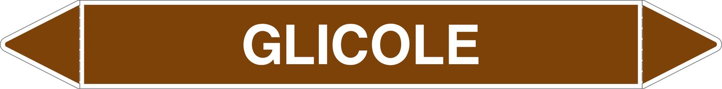 GLOBAL PACCO DA 10 ETICHETTE PER TUBAZIONI - GLICOLE - Etichetta Autoadesiva Resistente