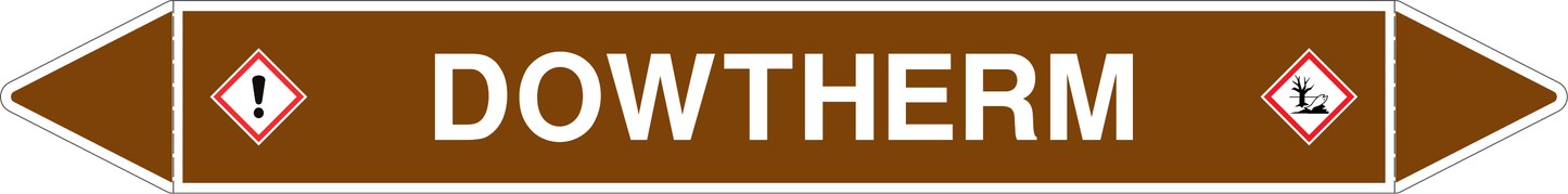 GLOBAL PACCO DA 10 ETICHETTE PER TUBAZIONI - DOWTHERM - Etichetta Autoadesiva Resistente