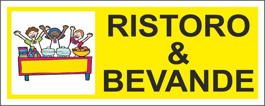 RISTORO & BEVANDE - CARTELLO SEGNALETICO UNI ISO 7010 in Adesivo Resistente, Pannello in Forex, Pannello In Alluminio