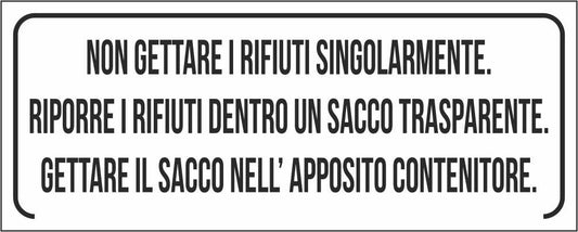 Non gettare i rifiuti singolarmente - CARTELLO SEGNALETICO UNI ISO 7010 in Adesivo Resistente, Pannello in Forex, Pannello In Alluminio