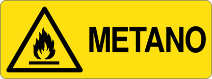 METANO - CARTELLO SEGNALETICO UNI ISO 7010 in Adesivo, Pannello in Forex, Pannello In Alluminio