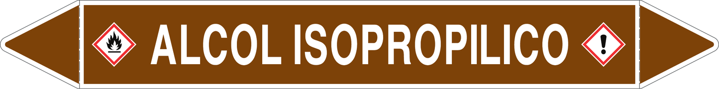 GLOBAL PACCO DA 10 ETICHETTE PER TUBAZIONI - ALCOL ISOPROPILICO - Etichetta Autoadesiva Resistente