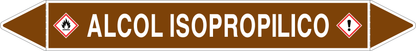 GLOBAL PACCO DA 10 ETICHETTE PER TUBAZIONI - ALCOL ISOPROPILICO - Etichetta Autoadesiva Resistente