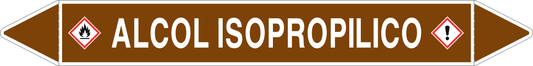GLOBAL PACCO DA 10 ETICHETTE PER TUBAZIONI - ALCOL ISOPROPILICO - Etichetta Autoadesiva Resistente