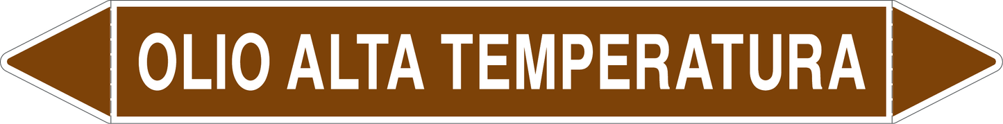 GLOBAL PACCO DA 10 ETICHETTE PER TUBAZIONI - OLIO ALTA TEMPERATURA - Etichetta Autoadesiva Resistente