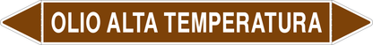 GLOBAL PACCO DA 10 ETICHETTE PER TUBAZIONI - OLIO ALTA TEMPERATURA - Etichetta Autoadesiva Resistente