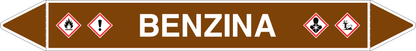 GLOBAL PACCO DA 10 ETICHETTE PER TUBAZIONI - BENZINA - Etichetta Autoadesiva Resistente