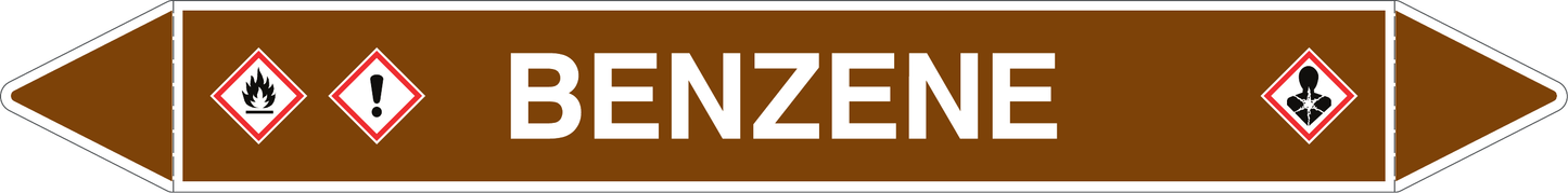 GLOBAL PACCO DA 10 ETICHETTE PER TUBAZIONI - BENZENE - Etichetta Autoadesiva Resistente