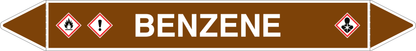 GLOBAL PACCO DA 10 ETICHETTE PER TUBAZIONI - BENZENE - Etichetta Autoadesiva Resistente