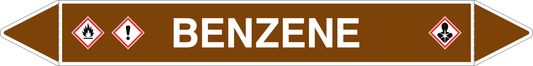 GLOBAL PACCO DA 10 ETICHETTE PER TUBAZIONI - BENZENE - Etichetta Autoadesiva Resistente