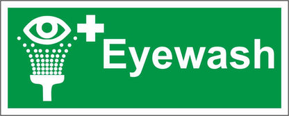 Eyewash - CARTELLO SEGNALETICO UNI ISO 7010 in Adesivo Resistente, Pannello in Forex, Pannello In Alluminio