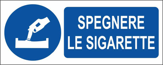 SPEGNERE LE SIGARETTE mod 2 - CARTELLO SEGNALETICO UNI ISO 7010 in Adesivo Resistente, Pannello in Forex, Pannello In Alluminio