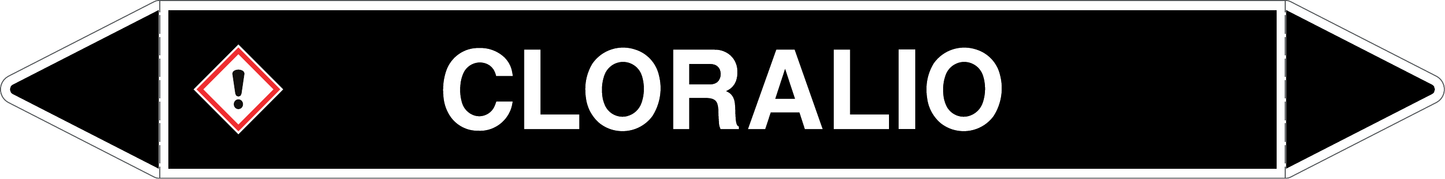 GLOBAL PACCO DA 10 ETICHETTE PER TUBAZIONI - CLORALIO - Etichetta Autoadesiva Resistente