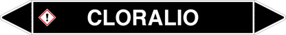GLOBAL PACCO DA 10 ETICHETTE PER TUBAZIONI - CLORALIO - Etichetta Autoadesiva Resistente