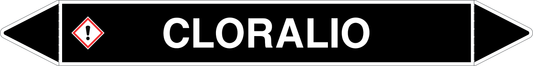 GLOBAL PACCO DA 10 ETICHETTE PER TUBAZIONI - CLORALIO - Etichetta Autoadesiva Resistente