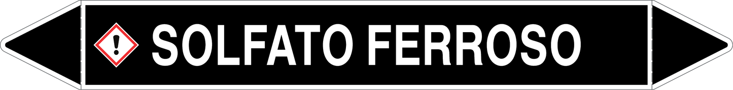 GLOBAL PACCO DA 10 ETICHETTE PER TUBAZIONI - SOLFATO FERROSO - Etichetta Autoadesiva Resistente