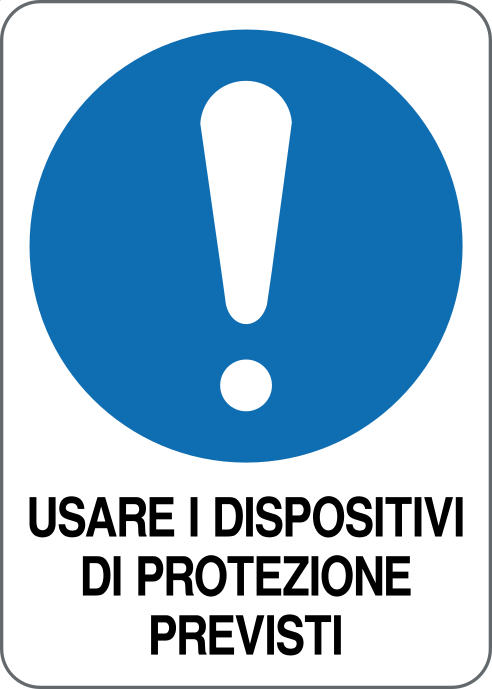 GLOBAL CARTELLO SEGNALETICO - USARE I DISPOSITIVI DI PROTEZIONE PREVISTI - Adesivo Resistente, Pannello in Forex, Pannello In Alluminio