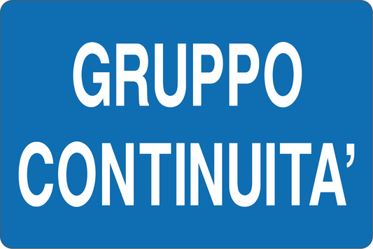 GLOBAL CARTELLO SEGNALETICO - GRUPPO CONTINUITÀ - Adesivo Resistente, Pannello in Forex, Pannello In Alluminio