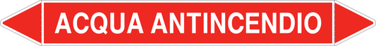 GLOBAL PACCO DA 10 ETICHETTE PER TUBAZIONI - ACQUA ANTINCENDIO - Etichetta Autoadesiva Resistente