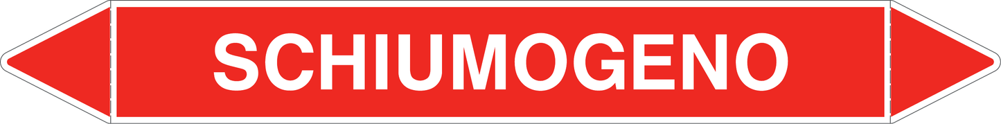 GLOBAL PACCO DA 10 ETICHETTE PER TUBAZIONI - SCHIUMOGENO - Etichetta Autoadesiva Resistente